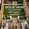 Un jardin transformé en un espace de rêve avec des plantes et une mobilier chaleureux.