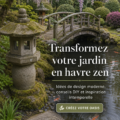Jardin japonais avec des pierres et des plantes zen