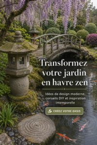 Jardin japonais avec des pierres et des plantes zen