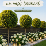 Un jardin luxuriant et apaisant avec des plantes vertes et colorées