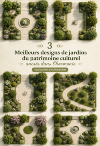 Jardin culturel en harmonie avec la nature, mettant en valeur des éléments paysagers uniques.
