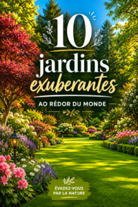 Un jardin luxuriant rempli de fleurs vibrantes et d'arbres verts