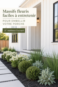 Parterre de fleurs colorées embellissant un porche accueillant
