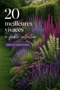 Un jardin fleuri avec diverses plantes vivaces faciles à entretenir