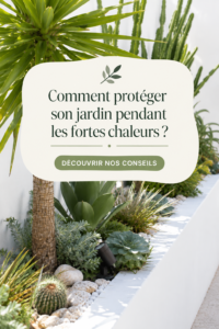 Jardin verdoyant avec des plantes en pleine floraison malgré la chaleur