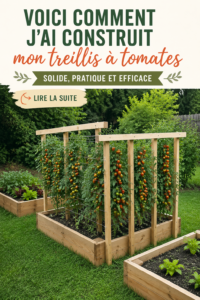 Treillis à tomates robuste et esthétique dans un jardin