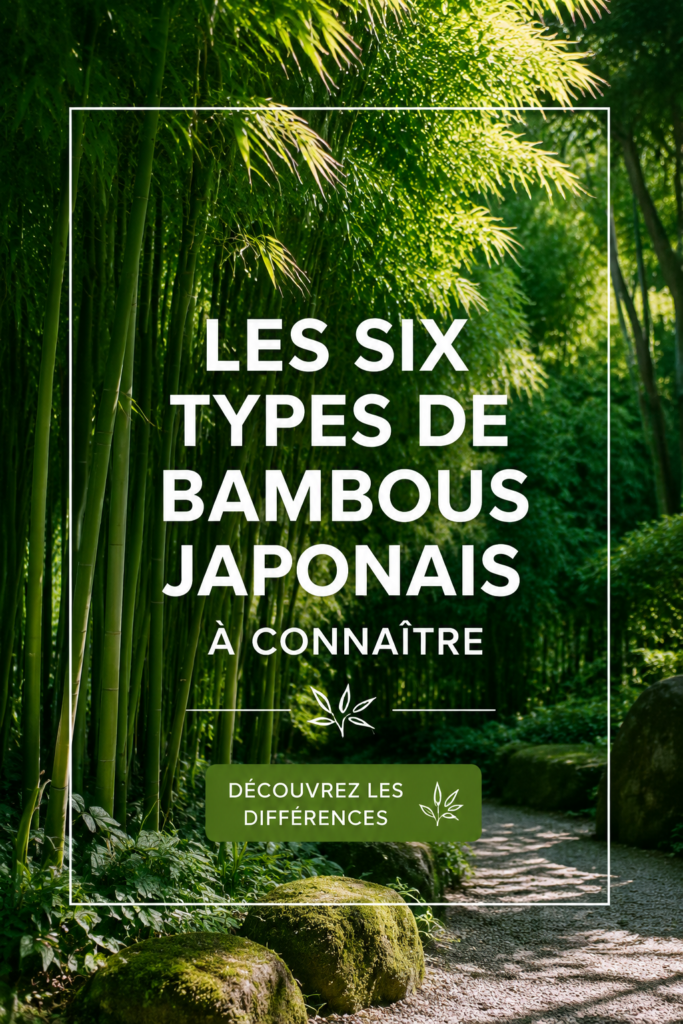 Un jardin avec différentes variétés de bambou japonais élégamment plantées.