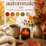 Palette de couleurs automnales chaudes avec des feuilles d'arbre