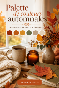 Palette de couleurs automnales chaudes avec des feuilles d'arbre