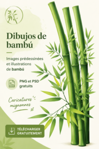 Illustration charmante de dessins de bambou disponibles en téléchargement gratuit.