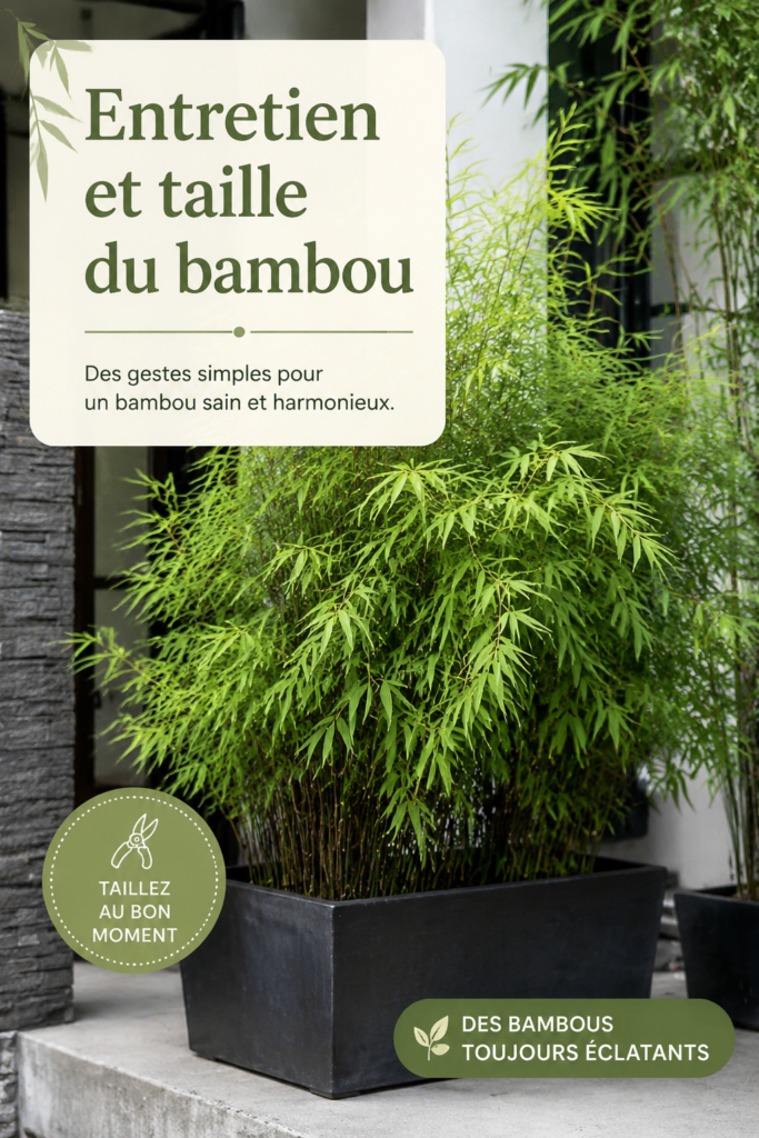 Bambou bien entretenu au jardin
