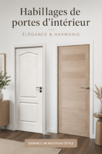 Un exemple d'habillage de porte moderne en bois dans un intérieur stylé.