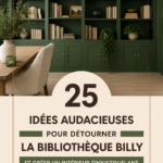 Une belle bibliothèque Billy d'Ikea personnalisée avec des éléments de décoration