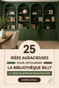 Une belle bibliothèque Billy d'Ikea personnalisée avec des éléments de décoration