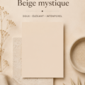Un échantillon de couleur Mystic Beige sur une palette créative