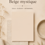 Un échantillon de couleur Mystic Beige sur une palette créative