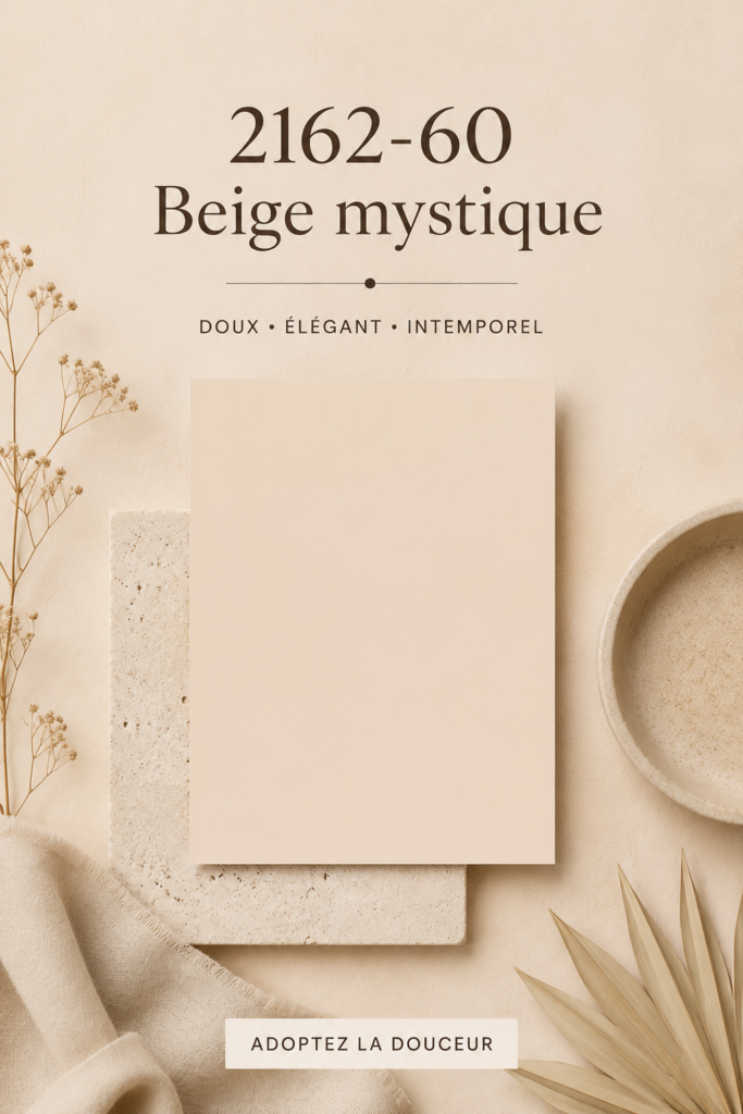 Un échantillon de couleur Mystic Beige sur une palette créative