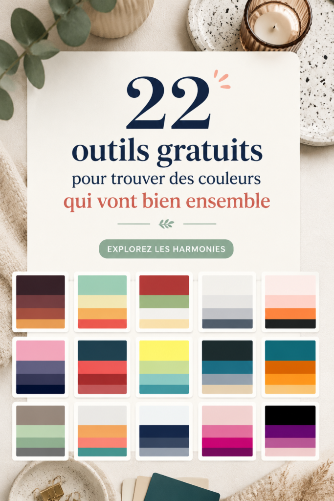 Exemple de palettes de couleurs harmonisées avec un outil de design