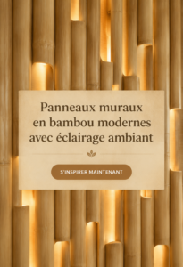 Panneaux muraux en bambou créant une ambiance moderne dans un intérieur