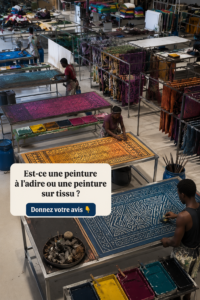 Tableau illustrant la beauté d'une peinture Adire.