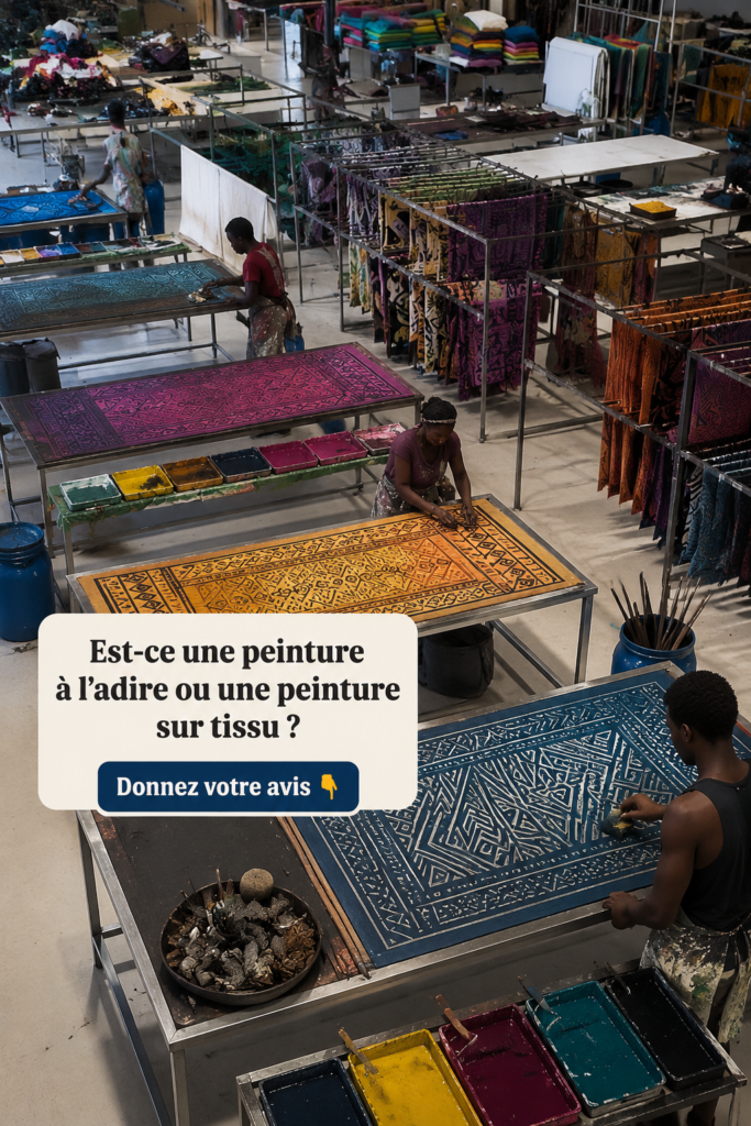 Tableau illustrant la beauté d'une peinture Adire.