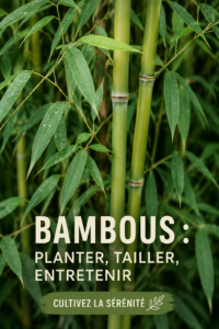 Jardin avec des bambous majestueux bien entretenus