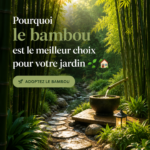 Un jardin avec du bambou offrant une ambiance paisible