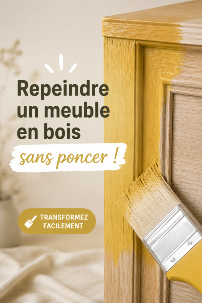 Un meuble en bois peint en couleur vive sans ponçage visible