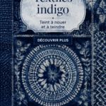 Échantillons de textiles indigo en tie and dye, montrant des motifs authentiques