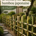Clôture moderne en bambou dans un jardin