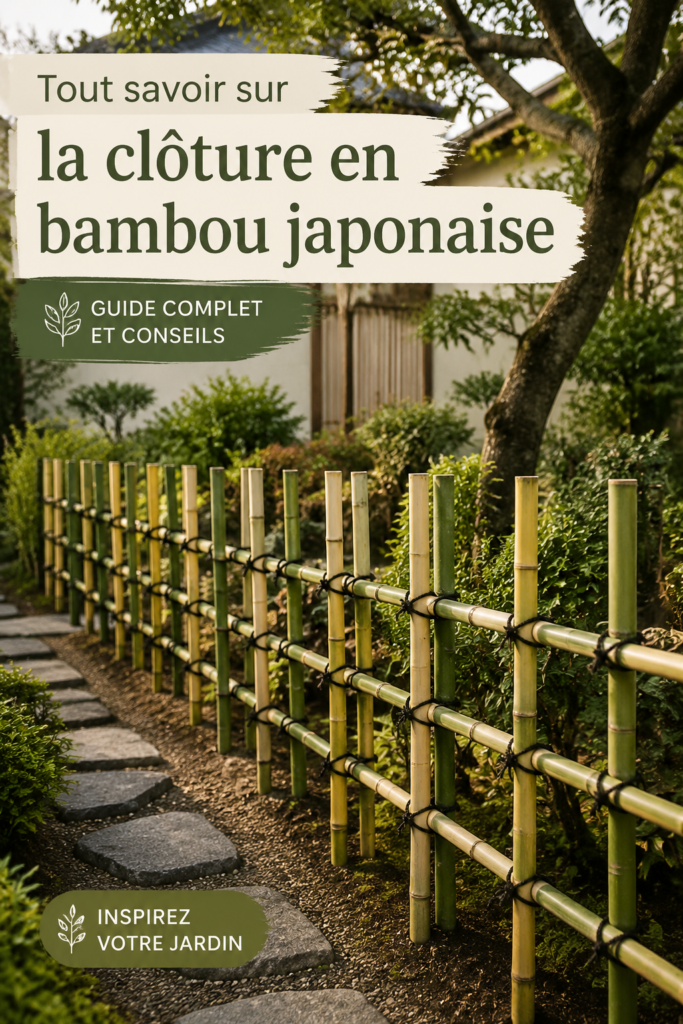 Clôture moderne en bambou dans un jardin
