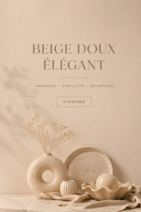 Un intérieur élégant avec des nuances de beige doux et des textures chaleureuses.
