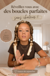 Femme avec de belles boucles naturelles sans utiliser de chaleur