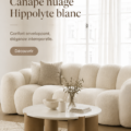 Canapé nuage Hippolyte blanc de Bobochic dans un salon moderne et chaleureux.