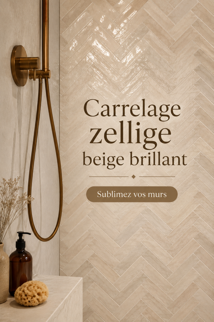 Carrelage beige brillant apportant une touche moderne à un intérieur