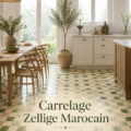 Un intérieur moderne avec du carrelage zellige marocain coloré