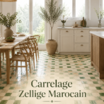 Un intérieur moderne avec du carrelage zellige marocain coloré