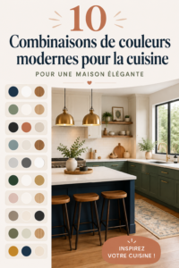 Une cuisine moderne avec des couleurs tendance, mélange de bleu pastel et de bois clair.