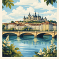 Vue panoramique de Bordeaux avec ses coloris vibrants