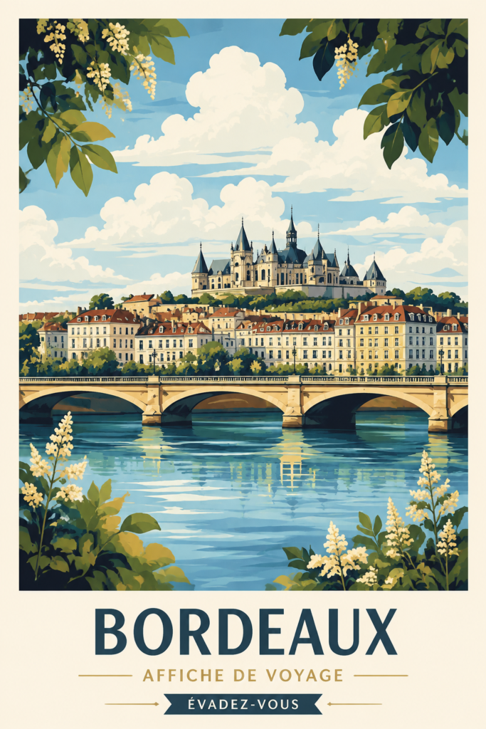 Vue panoramique de Bordeaux avec ses coloris vibrants