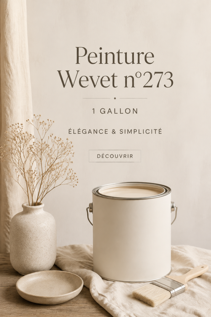 Intérieur moderne avec la couleur Wevet No.273 sur les murs, créant une ambiance chaleureuse.