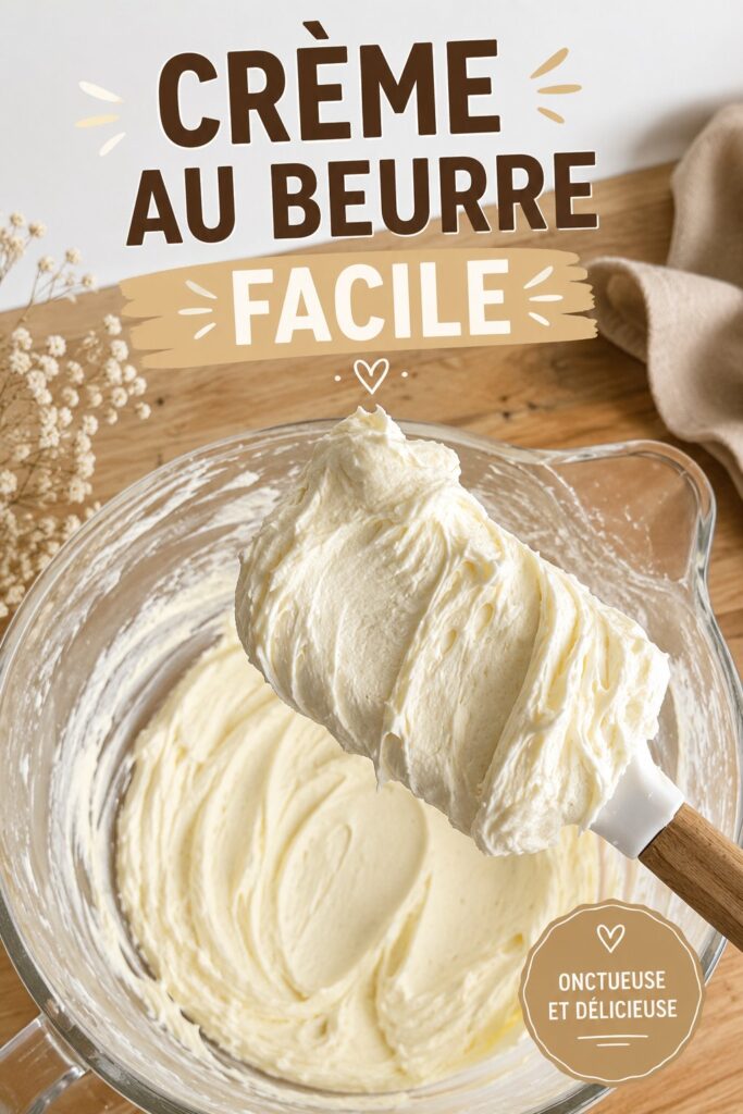 Un bol de crème au beurre maison onctueuse prête à être utilisée pour la décoration d'un gâteau.