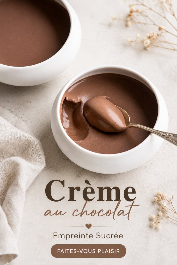 Crème au chocolat bien émulsionnée servie dans un bol élégant.