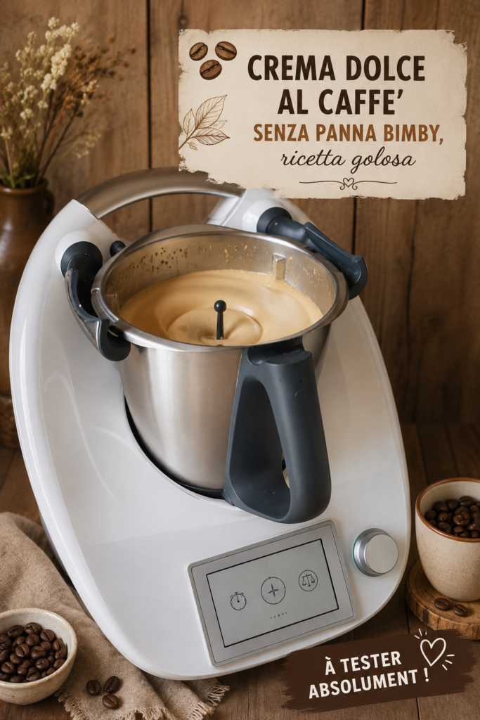 Crème douce au café servie dans une belle coupe, garnie de grains de café.