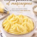 Une délicieuse crème mascarpone sans œufs dans un bol en céramique.