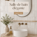 Salle de bain élégante avec des couleurs et matériaux tendance