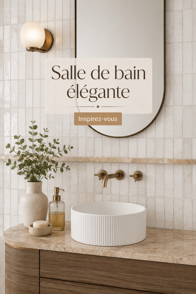 Salle de bain élégante avec des couleurs et matériaux tendance