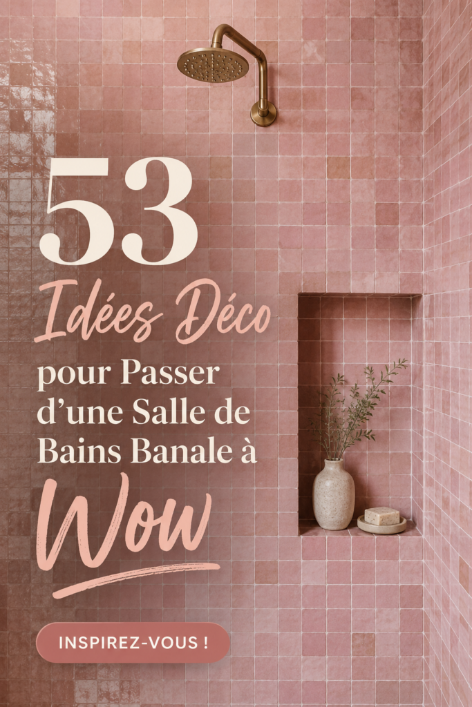 Une salle de bains moderne avec des touches décoratives chaleureuses