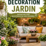 Jardin décoré avec des couleurs vives et des matériaux tendance