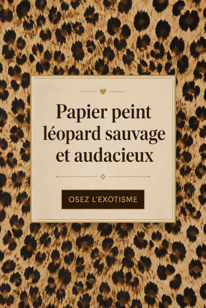 Mur décoré avec du papier peint léopard qui apporte une touche sauvage à la déco intérieure.